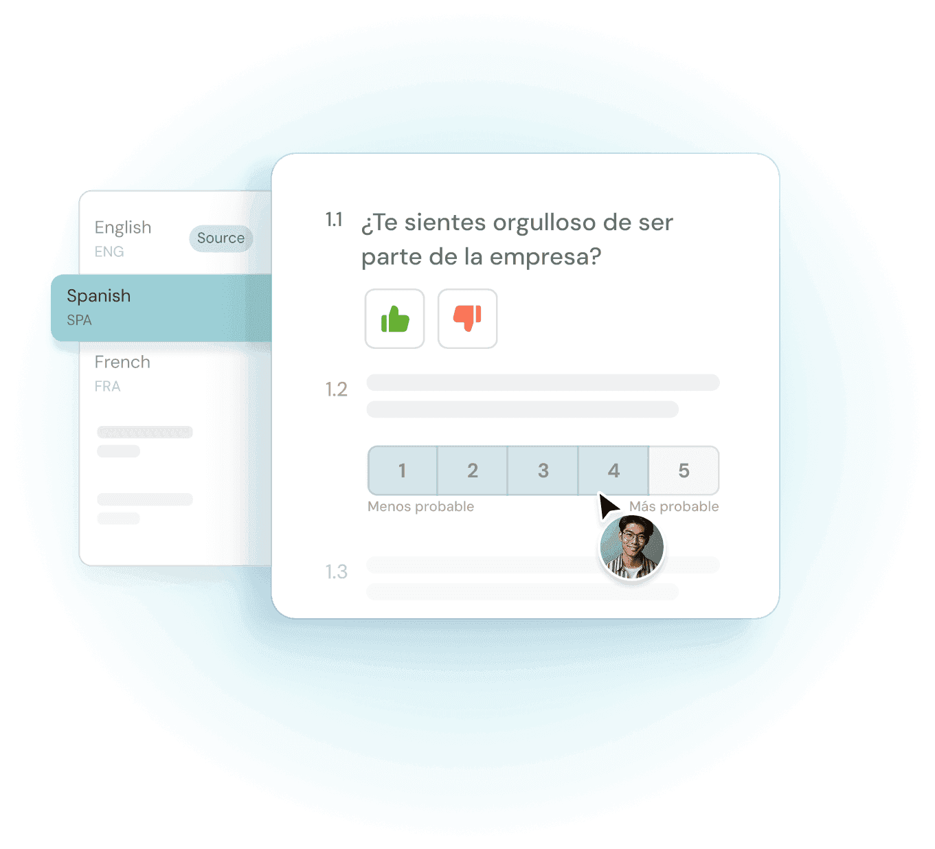 Lanza encuestas multilingües que hablan el idioma de cada persona
